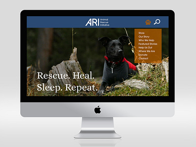 Animal Rescue Initiative animal design header design logo not for profit rescue website