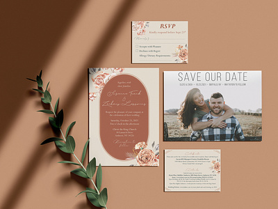 Fall wedding invite suite branding freelance invitation invites print wedding wedding invite