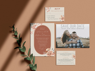 Fall wedding invite suite