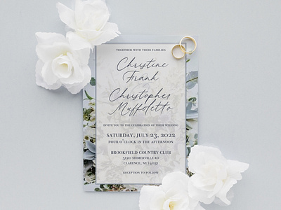 Sage Green and Dusty Blue Wedding Invite by Olivia Basile on Dribbble