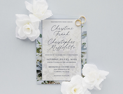 Sage Green and Dusty Blue Wedding Invite blue branding design floral freelance green invitation invite print design type wedding