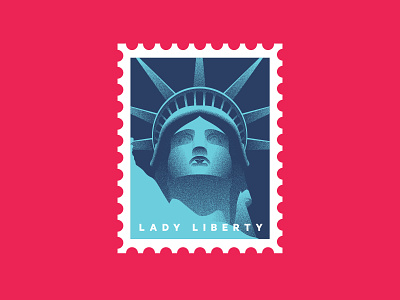 July 4 Stamp #2 america feminism freedom illustration independence day july 4 mail new york postage stamp statue of liberty united states usa vector womens rights