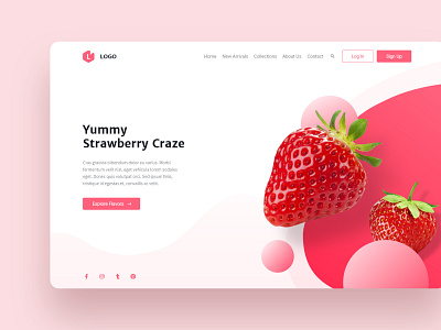 Strawberry Color Exploration desktop interface interface design landing page user experience user interface ux design web design