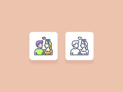 Couple in Love ICON couple cute icon illustration love relationship