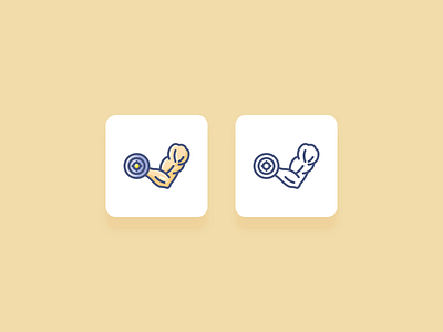 Biceps Curls w/ a Dumbbell ICON art cute fitness gym icon illustratipn muscles pixel