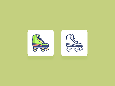 Retro Roller Skates ICON cute fun icon illustration retro roller shoes skates vintage