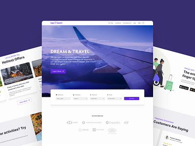 Travel booking site landing page / UI Design app design interface landing page ui design uiux ux design