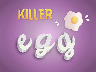 Metallic Material EGG Typography Concept