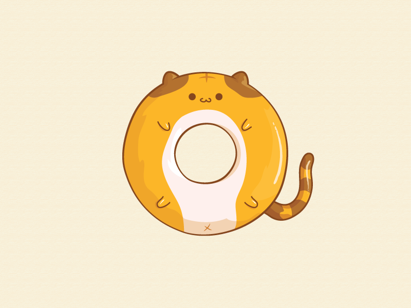 Kawaii Ginger Cat Donut by Yokai on Dribbble