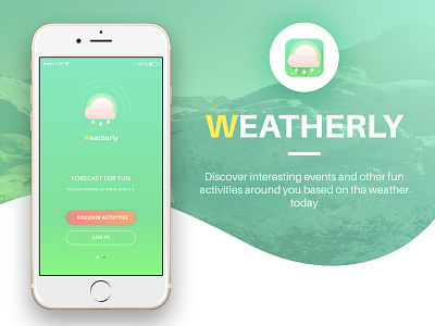 Weatherly Social App Concept app icon login mobile social ui design ux design weather web design