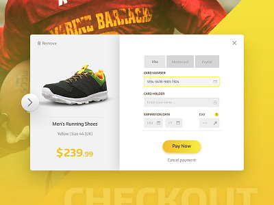 Checkout Form UI checkout form payment shoes sport sports ui ux