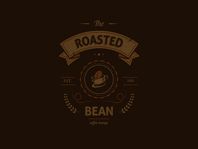 The Roasted Bean Coffee Lounge Logo badge banner bean coffee logo restaurant retro type typography vintage