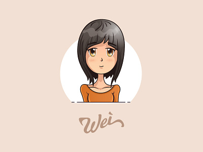 Kawaii Wei Wei anime asian character cute girl illustration japanese kawaii