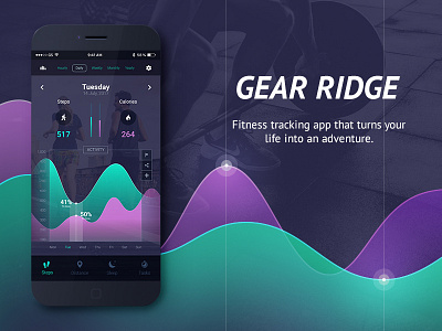 Gear Ridge App app fitness mobile user interface ux design