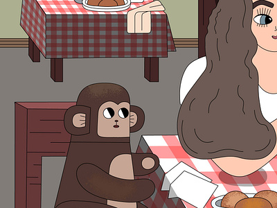 4 art cinema comic illustration kulakmanya monkey movie restaurant toy vector graphics woman