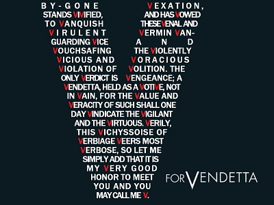 'V For Vendetta' Alternative Poster alternate film movie poster