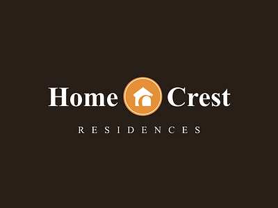 Home Crest Residences Logo - Inverted branding identity logo