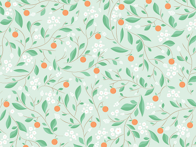 Orange Blossom Branches Pattern