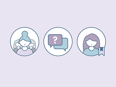 Lavender Chat Icons chat girl icons illustration message simple vector woman