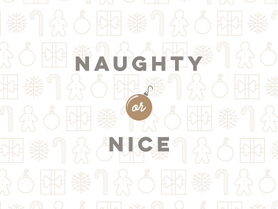 Naughty or Nice Wallpaper candy cane christmas gift gingerbread holiday illustration ornament pattern present snowflake typography vector