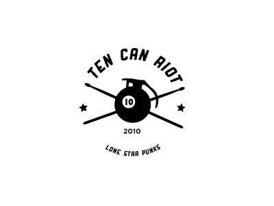 Ten Can Riot band logo logo music punk