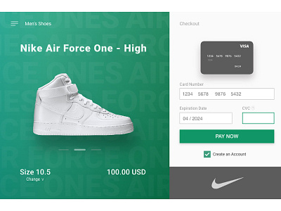 UI Challenge #2 - Credit Card Checkout apparel daily 100 challenge denver formfill graphic design landing page new nike paying payment payment method shopping typography ui ui challenge ux design visual design