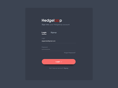 Dark theme design dribbble login shot ui web