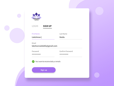 Signup branding daily 100 challenge dailyui design dribbble enterprise login shot ui ux web