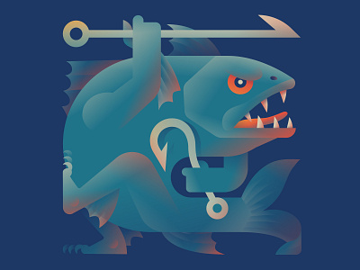 Angry Fish angry character design fish illustration nft opensea