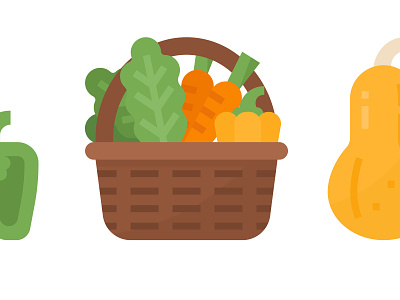 Vegetable basket basket design icon illustration ui ux vector vegetables