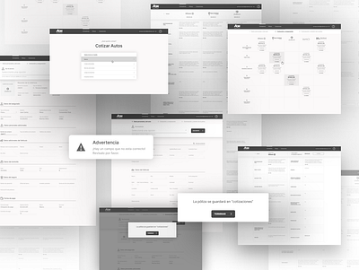 AON Advance - Wireframes advance aon broker consulting design enterprise illustration indicius insurance platform research ui ux web app wireframes