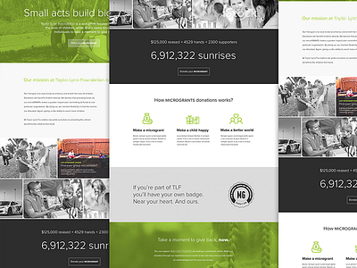 Landing Page charity children iconography landing page non profit