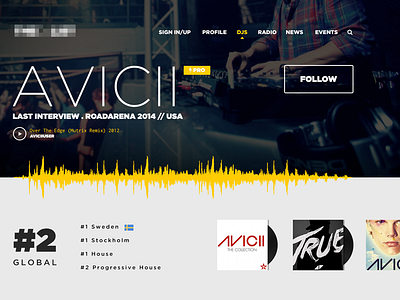 Landing Page avicii dance dj electronic landing page music portal