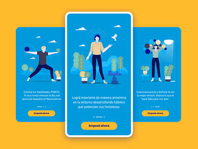 Brainpoints Mobile App - Onboarding app argentina design design sprint illustration indicius mobile onboarding productivity prototype ui ux wellness