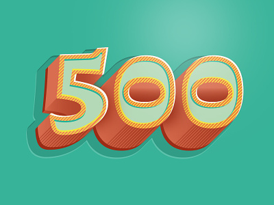 500 Followers 500 big bold bulky followers gum milestone type