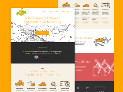 Landing Page a small orange aso hosting illustration orange ui ux