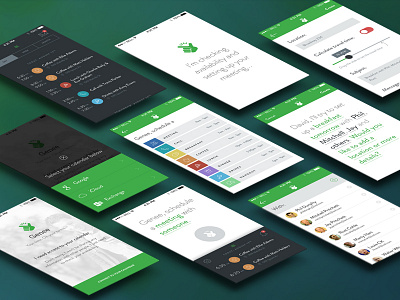 Mobile App calendar genee green meetings minimal personal assistant scheduling sleek