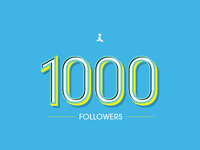 1000 Followers 1000 followers lettering milestone one thousand typography yellow