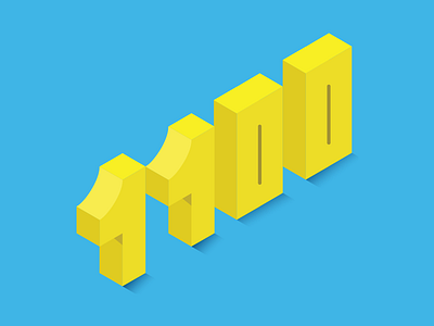 1100 Followers 1100 blocks followers milestone pixel typography yellow
