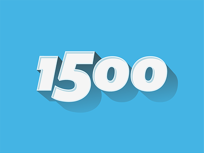 1500 Followers 1500 followers illustration milestone typography