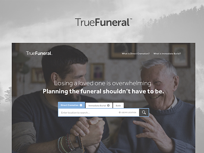 Home Page burial cremation design development funeral responsive ui ux web app website