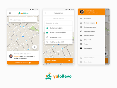 Yalollevo - Mobile App app delivery design mobile shipping startup ui ux yalollevo