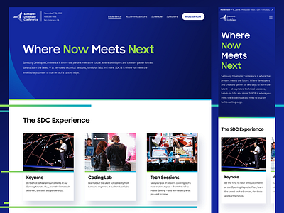 SDC 2018 - Experience Page 2018 conference design developer development experience indicius samsung sdc ui ux website