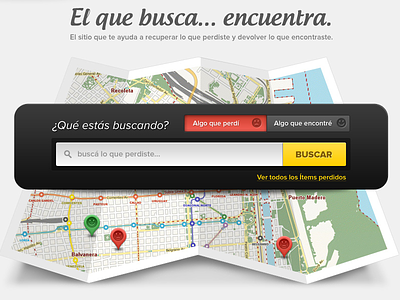 Los Tanfaun - Search Box application argentina clean found indicius los tanfaun lost map search typography website widget