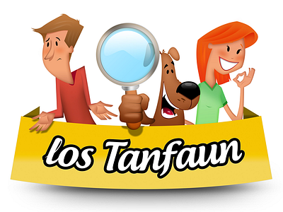 Los Tanfaun - Logo application argentina dog father found illustration indicius los tanfaun lost magnifying glass mother website