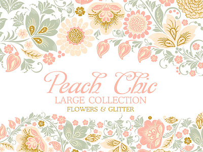 Vector Floral Peach Chic collection