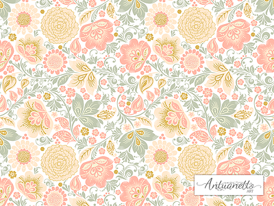 Vector Floral peach chic seamless pattern chic floral flower glitter gold peach seamless pattern surface design vector