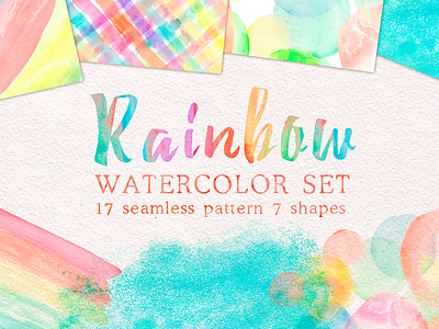 Rainbow watercolor collection