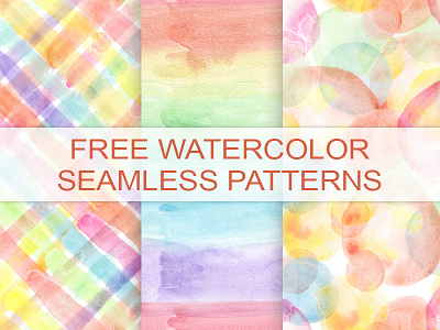 FREEBIE 3 WATERCOLOR SEAMLESS PATTERNS background free freebie hand painted paper pattern rainbow seamless spot texture watercolor