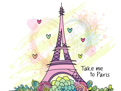 Take me to Paris. Vector illustration.